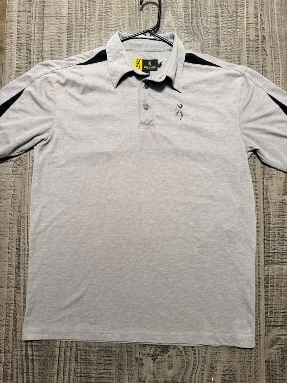 Browning Light Gray Polo with Subtle Chest Logo